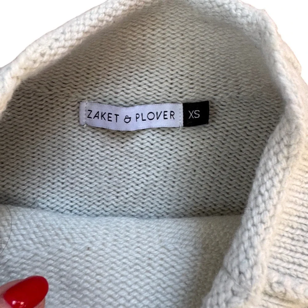 Zaket Plover Striped Colorblock Wool Blend Sweater Womens XS Cozy Modern Knit - Picture 4 of 4